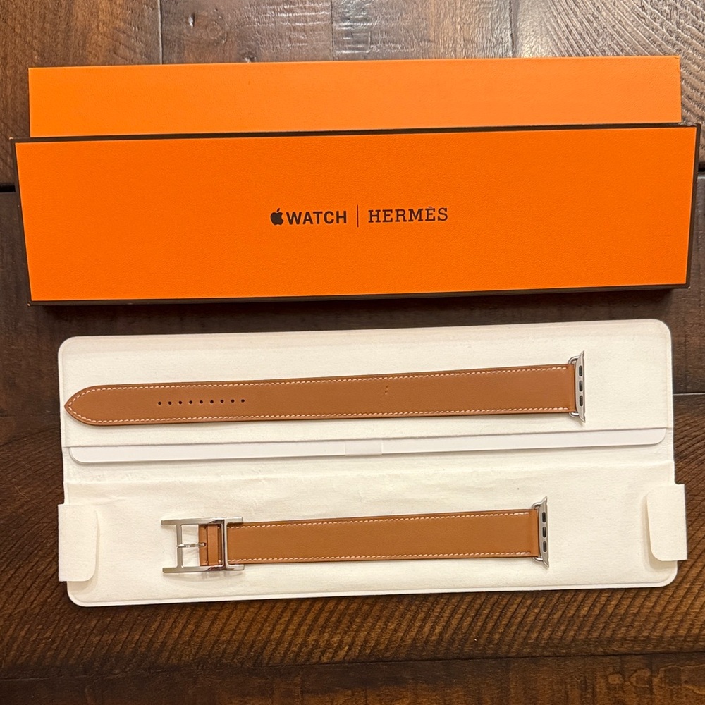 Hermes Apple Watch Leather Strap - Tan